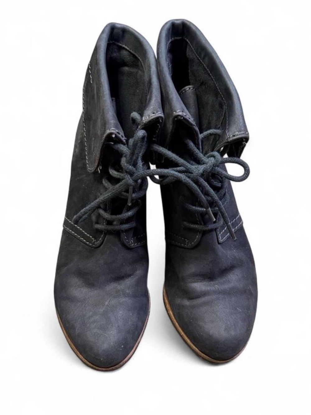 Biala Dark Grey Suede Lace Up Wedge Ankle Boots / Booties Size 36M / US 6